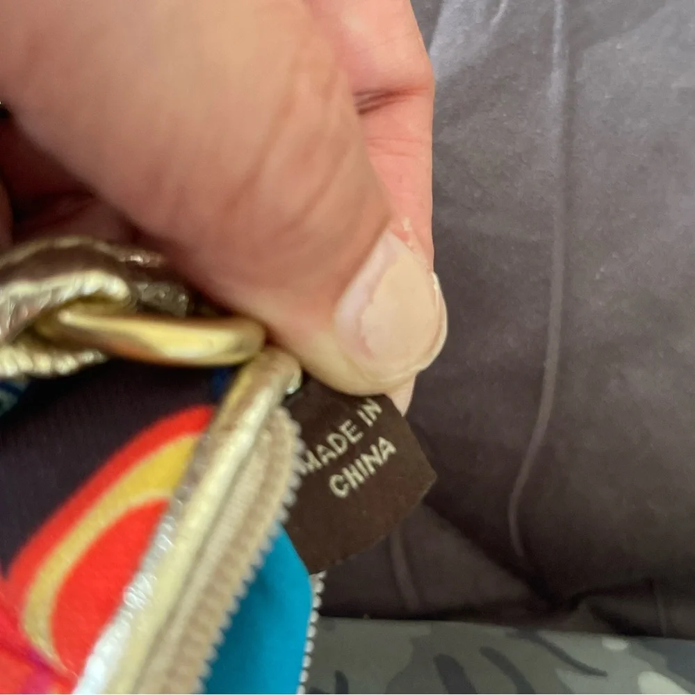 COACH - Mini Wristlet - Wallet- Vibrant Multicolor- Canvas - Picture 9 of 16